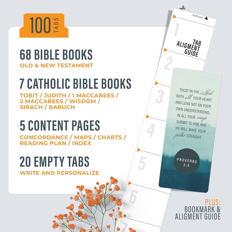 OFFILICIOUS Bible Book Tabs, 100 Soft-Touch, Laminated, Pink Bible Tabs, Cute Bible Accessories Tabs for Bible, Protestant & Catholic Bible Tabs Large Print, Blue Bible Tabs for Women & Men - Image 2